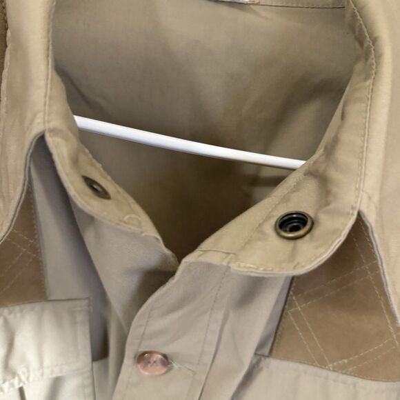 Vintage Cabelas Jacket Mens L Tan Hunting Shooting Fishing Safari Field Belted - Picture 8 of 9